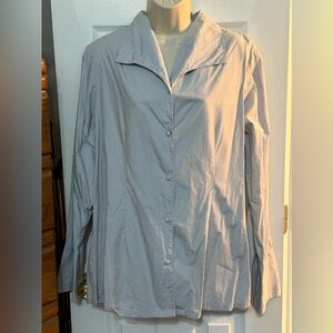 Reflections (Spiegel) Light Gray Button Down Blouse Sz 16